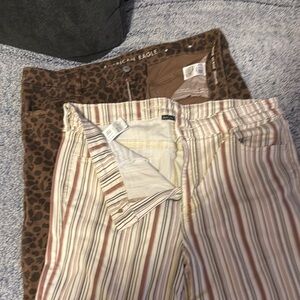 American Eagle Leopard and Striped Pants